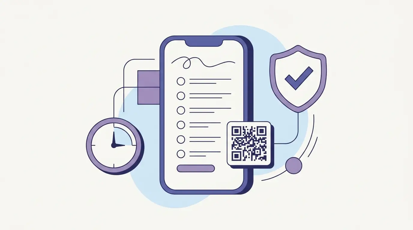 Illustration: anonymes Mitarbeiterfeedback per Smartphone und QR-Code – sicher und kostenlos testen