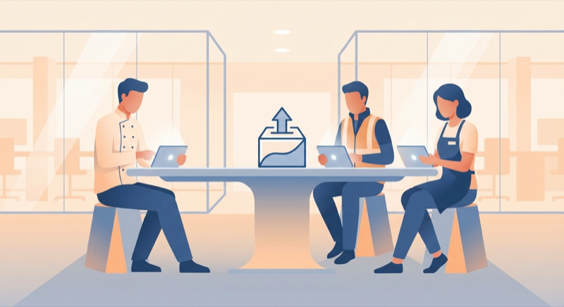 Dienstleistungs-Team nutzt digitalen Kummerkasten